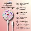 imageSonix x Barbie Charger Compatible with MagSafe for iPhone 14 iPhone 13 iPhone 12 Series  Fast Wireless Charger x 65ft Cable USBC  Perfectly PinkHello Kitty  Friends Floral
