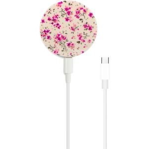 imageSonix x Barbie Charger Compatible with MagSafe for iPhone 14 iPhone 13 iPhone 12 Series  Fast Wireless Charger x 65ft Cable USBC  Perfectly PinkCottage Floral Pink