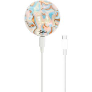 imageSonix x Barbie Charger Compatible with MagSafe for iPhone 14 iPhone 13 iPhone 12 Series  Fast Wireless Charger x 65ft Cable USBC  Perfectly PinkMarble Tort