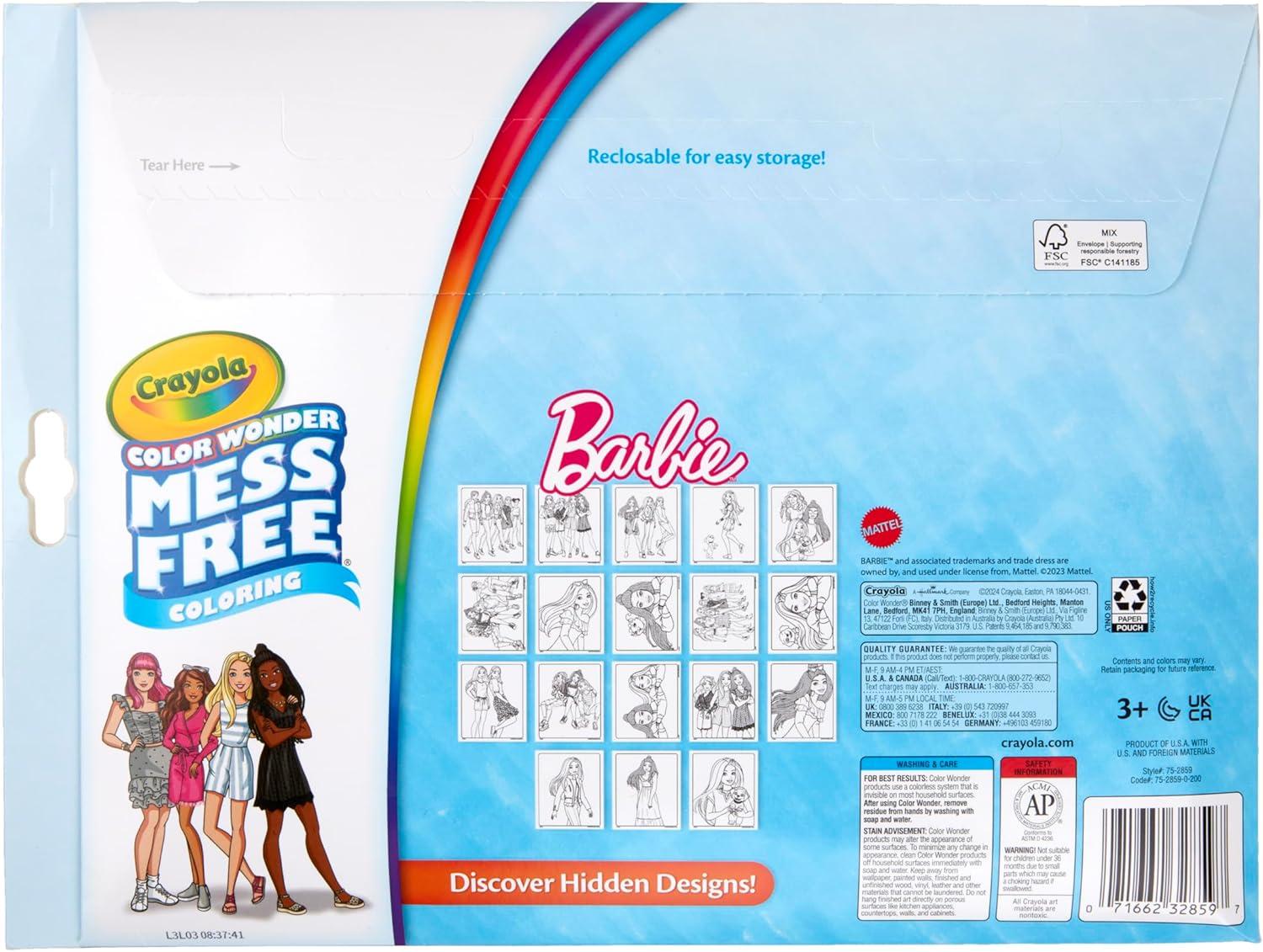 imageCrayola Barbie Color Wonder Coloring Set Mess Free Coloring Book Pages for Toddlers Travel Activity Barbie Gift ampamp Toys for KidsBarbie