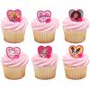 imageDecoPac Barbie Be The Future Rings Pink Heart Shaped Cupcake Decorations Featuring Barbie and her Friends For Birthday Party And Celebrations  24 PackCupcake Rings