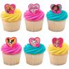 imageDecoPac Barbie Be The Future Rings Pink Heart Shaped Cupcake Decorations Featuring Barbie and her Friends For Birthday Party And Celebrations  24 PackCupcake Rings