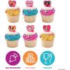imageDecoPac Barbie Be The Future Rings Pink Heart Shaped Cupcake Decorations Featuring Barbie and her Friends For Birthday Party And Celebrations  24 PackCupcake Rings