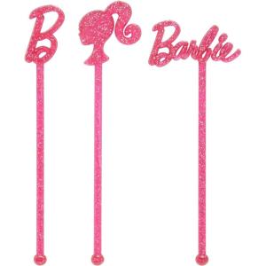 imageDecoPac Barbie Be The Future Rings Pink Heart Shaped Cupcake Decorations Featuring Barbie and her Friends For Birthday Party And Celebrations  24 PackCake Skewers