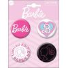 imageAtaBoy 4Piece Collectible Button Set Classic Barbie Logo Heart B Logo Limited Edition Neon Silhouette Designs
