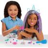 imageBarbie Deluxe 20Piece Glitter and Go 1275inch Styling Head and Accessories  Brown Hair Kids Toys for Ages 5 Up by Just PlayMulticolor