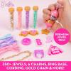 imageBarbie Sparkling Bling Jewelry Making Kit Storage Case Ring Making Kit Charm Bracelet Making Kit for Girls Arts ampamp Crafts Toy for Girls Ages 6