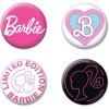 imageAtaBoy 4Piece Collectible Button Set Classic Barbie Logo Heart B Logo Limited Edition Neon Silhouette Designs