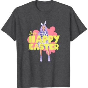 imageBarbie  Happy Easter TShirtDark Heather Grey