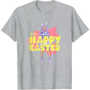 imageBarbie  Happy Easter TShirtHeather Grey