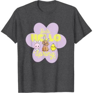 imageBarbie  Hello Spring Flower TShirtDark Heather Grey
