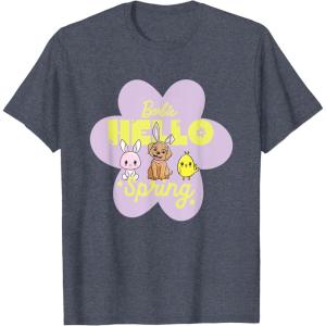 imageBarbie  Hello Spring Flower TShirtHeather Blue