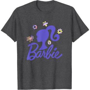 imageBarbie  Spring Has Sprung Silhouette and Logo TShirtDark Heather Grey