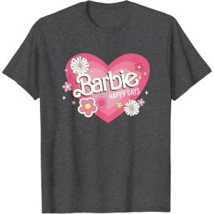 imageBarbie Heart Happy Days TShirtDark Heather Grey