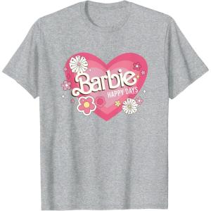 imageBarbie Heart Happy Days TShirtHeather Grey
