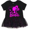 imageBarbie Girls Metallic Print Peplum TShirt and Pants Toddler to Big KidBlack  Pink Foil
