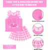 imageBarbie Girls Tank Top and Pleated Skort Outfit Set Little Kid to Big KidCheckered Pink