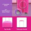 imageFUL Barbie 225 Inch Carry On Luggage 3D Quilted Hardshell Rolling Suitcase with Spinner Wheels Pink 225 x 14 x 95 inches