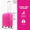 imageFUL Barbie 225 Inch Carry On Luggage 3D Quilted Hardshell Rolling Suitcase with Spinner Wheels Pink 225 x 14 x 95 inches