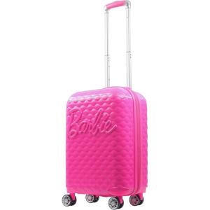 imageFUL Barbie 225 Inch Carry On Luggage 3D Quilted Hardshell Rolling Suitcase with Spinner Wheels Pink 225 x 14 x 95 inches
