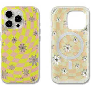 imageSonix x Barbie Phone Case for iPhone 15 Pro  Compatible with MagSafe  10ft Drop Tested  Golden HourCheckmate Daisy