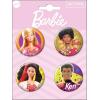 imageAtaBoy Barbie ampamp Ken 4Piece Collectible Button Set  Features Blonde Barbie AfroAmerican Barbie Asian Barbie and Retro Ken Designs