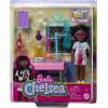 imageBarbie Chelsea Can Be Doll ampamp Playset Brunette Scientist Small Doll with Toy Chemistry Lab Table ampamp STEMThemed Accessories