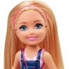 imageBarbie Club Chelsea Doll 6inch Blonde Wearing Graphic Top and Jean Skirt for 3 to 7 Year Olds