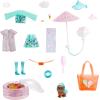 imageBarbie Color Reveal Sunshine and Sprinkles Doll ampamp Accessories with 25 Surprises Ice Cream Theme Including WaterShower Umbrella ampamp Color Change