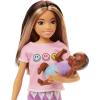 imageBarbie Dolls and Accessories Skipper Doll TwoTone Hair with Baby Figure and 5 Accessories Babysitters Inc Playset Multicolor HJY32Multicolor