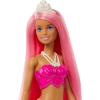 imageBarbie Dreamtopia Mermaid Doll with Pink Hair Pink ampamp Yellow Ombre Tail ampamp Headband Accessory