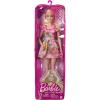 imageBarbie Fashionistas Doll with Blonde Hair ampamp Fruit Print Dress Ruffled Sleeves Orange Platform Heels Pink Eyeglasses Toy for Kids 3 to 8 Years Old