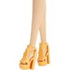 imageBarbie Fashionistas Doll with Blonde Hair ampamp Fruit Print Dress Ruffled Sleeves Orange Platform Heels Pink Eyeglasses Toy for Kids 3 to 8 Years Old