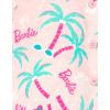 imageBarbie Girls Hawaiian Button Down Shirt Toddler to Big Kid Sizes 2T  1820Pink  Palm Trees