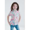 imageBarbie Girls Hawaiian Button Down Shirt Toddler to Big Kid Sizes 2T  1820Pink  Palm Trees