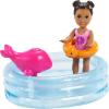 imageBarbie Skipper Babysitters Inc Playset with Skipper Doll ColorChange Small Doll Pool Squirt Whale Toy ampamp Accessories