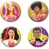 imageAtaBoy Barbie ampamp Ken 4Piece Collectible Button Set  Features Blonde Barbie AfroAmerican Barbie Asian Barbie and Retro Ken Designs