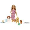 imageBarbie Doggy Daycare Playset with Blonde Fashion Doll 4 Pet Dogs ampamp Accessories Color Change ampamp Potty Feature