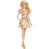imageBarbie Fashionistas Doll with Blonde Hair ampamp Fruit Print Dress Ruffled Sleeves Orange Platform Heels Pink Eyeglasses Toy for Kids 3 to 8 Years Old