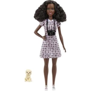 imageBarbie Careers Fashion Doll ampamp Accessories Photographer with Petite Body Type Wearing Removable HeartPrint Dress with Camera ampamp Puppy