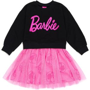 imageBarbie Girls French Terry Dress Toddler to Big KidBlack