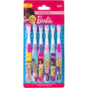 imageBrush Buddies 6 Pack Barbie Toothbrushes for Kids Childrens Toothbrushes Soft Bristle Toothbrushes for Kids6 Count Pack of 1