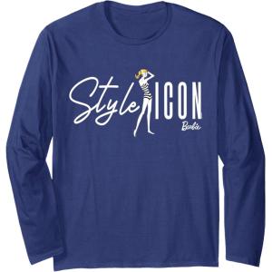 imageBarbie  Style Icon Original Doll Long Sleeve TShirtNavy Blue
