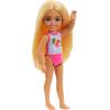 imageBarbie Chelsea Small Doll Featuring Swimsuit with Stripes ampamp Floral Print Blonde Hair ampamp Blue Eyes