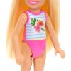 imageBarbie Chelsea Small Doll Featuring Swimsuit with Stripes ampamp Floral Print Blonde Hair ampamp Blue Eyes