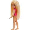 imageBarbie Chelsea Small Doll Featuring Swimsuit with Stripes ampamp Floral Print Blonde Hair ampamp Blue Eyes
