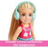 imageBarbie Chelsea Small Doll ampamp 6 Accessories Travel Set with Puppy Pet Carrier ampamp Backpack that Opens ampamp Closes Blonde HairTravel Set