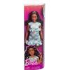 imageBarbie Fashionistas Doll 240 with Wavy Dark Brown Hair Wearing Minty Green Ruffled Gingham Dress Sunglasses and Lavender Heels Accessories