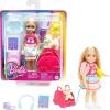 imageBarbie Chelsea Small Doll ampamp 6 Accessories Travel Set with Puppy Pet Carrier ampamp Backpack that Opens ampamp Closes Blonde HairTravel Set