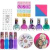 imageBarbie  Townley Girl Mega Foldable Nail Salon Set with 18 Pieces Including NonToxic PeelOff Nail Polish for Girls Glittery and Opaque Colors a Laptop Pillow Nail Stencils Nail Gems and More Ages 3 for Parties Sleepovers and Makeovers